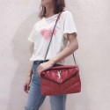 Fake Replica Yves Saint Laurent LOULOU PUFFER SMALL BAG IN QUILTED CRINKLED MATTE LEATHER Y577476 Red JH07807cN57