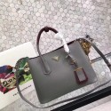 Replica Prada saffiano lux tote original leather bag bn2756 gray&burgundy JH05611QF99