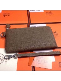 AAAAA Imitation 2015 Hermes 7-shaped zipper wallet 509 dark gray JH01787wA64